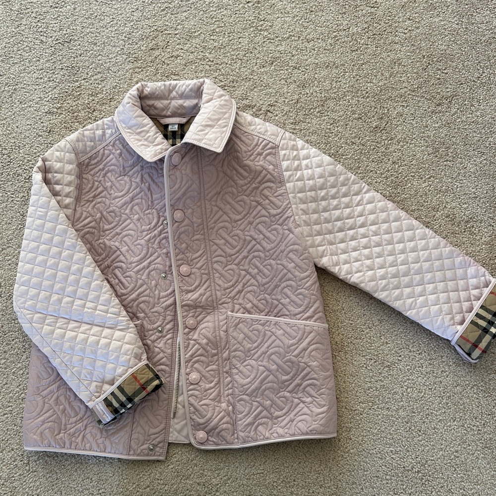 Burberry Quilted Jacket - Light Pink Size 10Y Girl